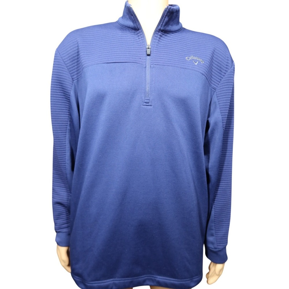 Callaway 1/4 Zip Sweatshirt Men's Size L Shacket Pullover‎ Blu